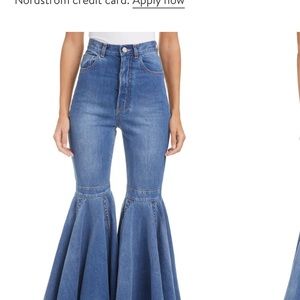 Alaïa Crinoline denim blue bell bottom flare pants size 36/ US6 with tag *flaw